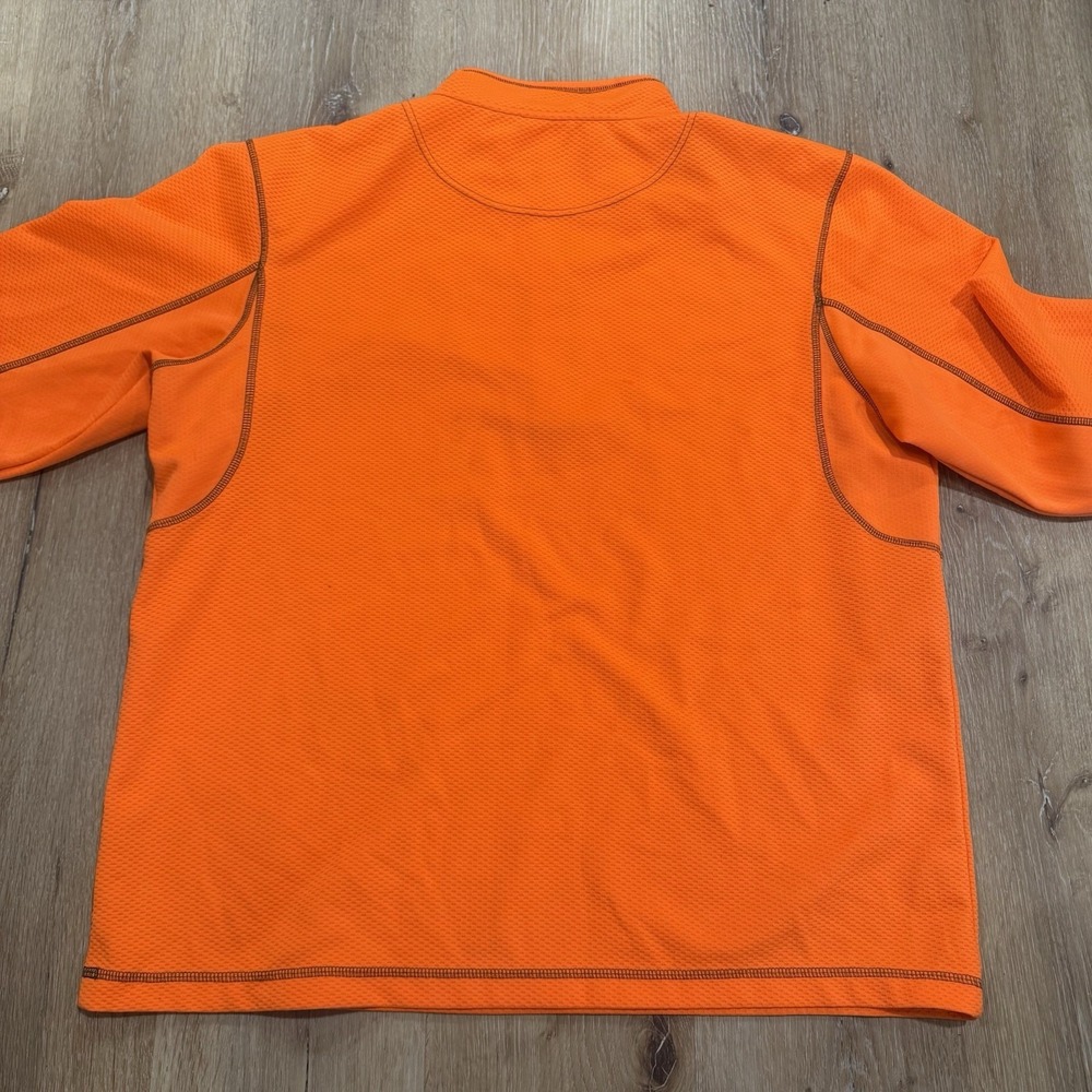 Mossy Oak Neon Orange Quarter Zip Pullover Sweater Men XL Trap Y2K Hunting Trend - Picture 9 of 12